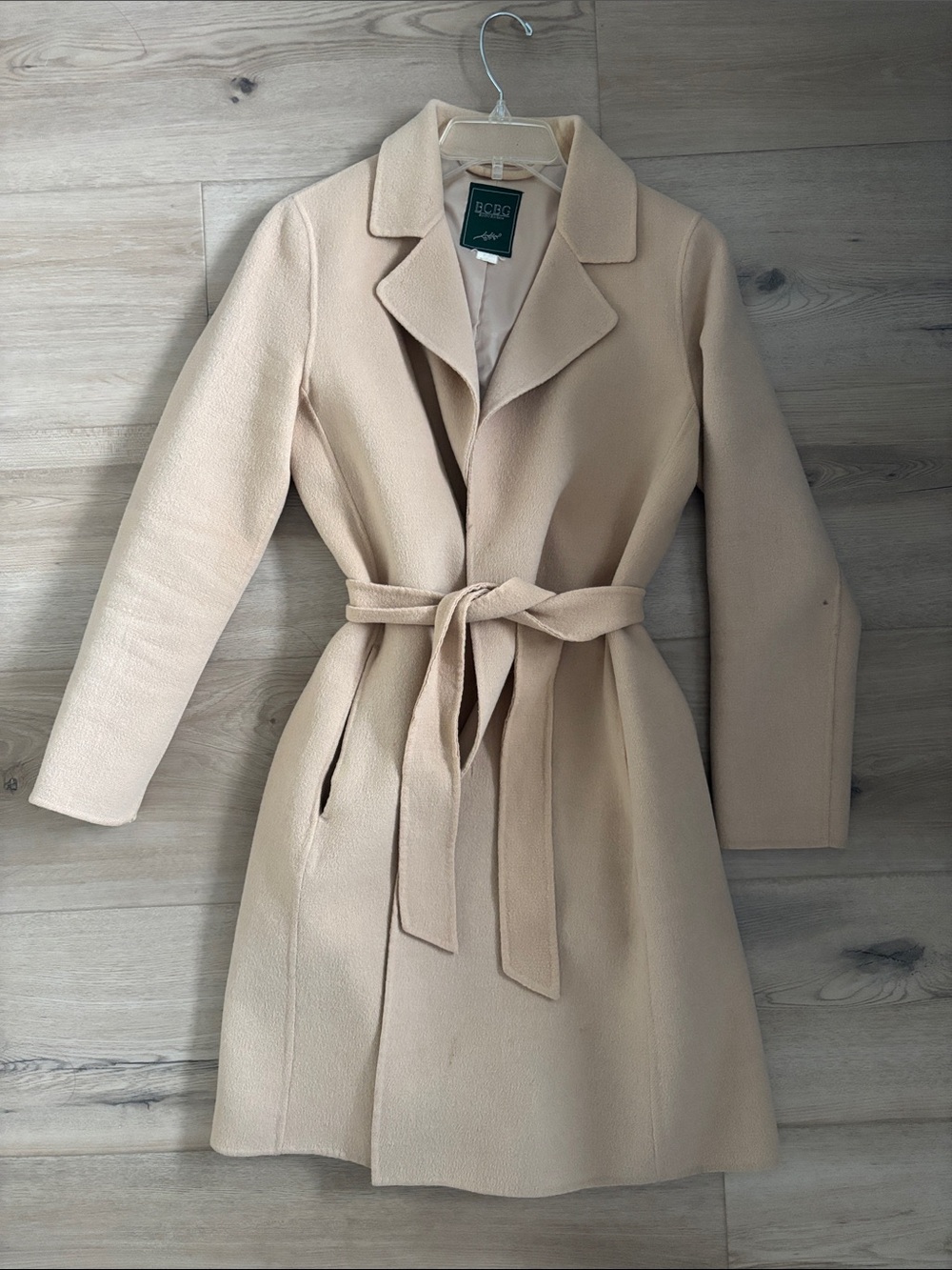 Camel Belted Wrap Coat